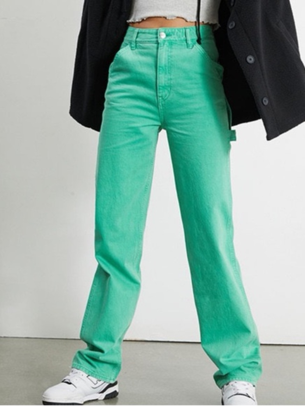 High-Rise BF Carpenter Jeans in Mint Green